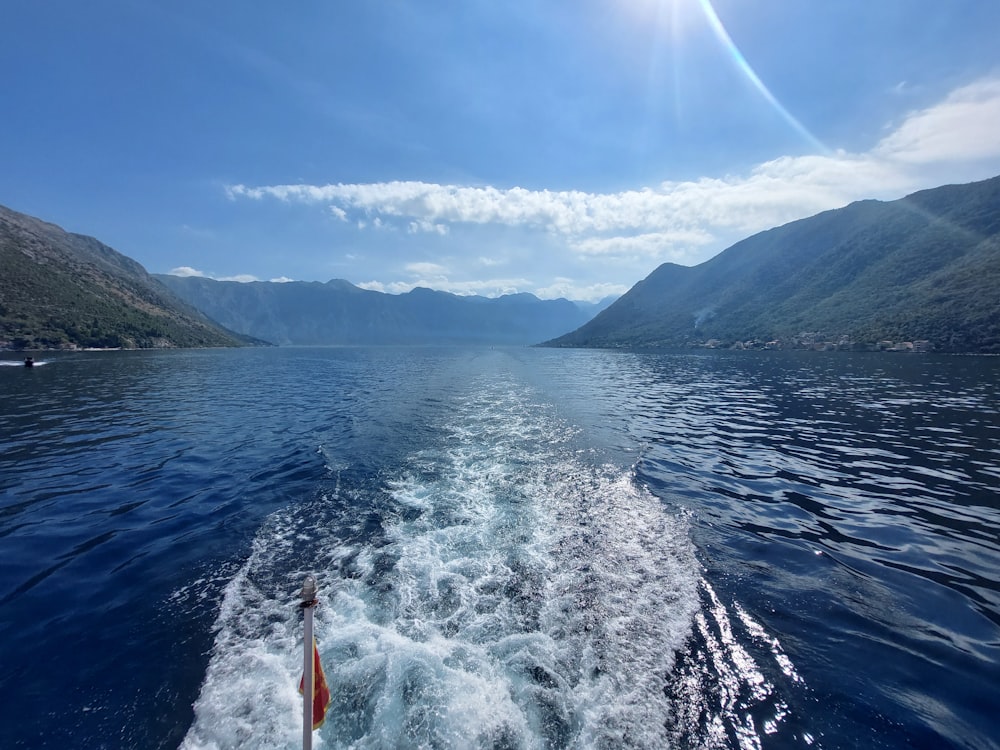 the wake of a boat on the water