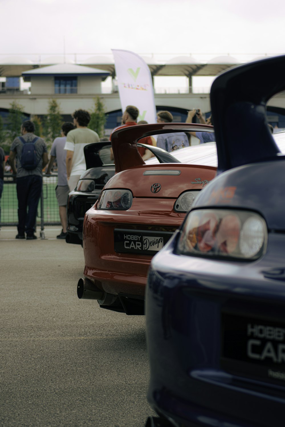 a group of cars parked next to each other