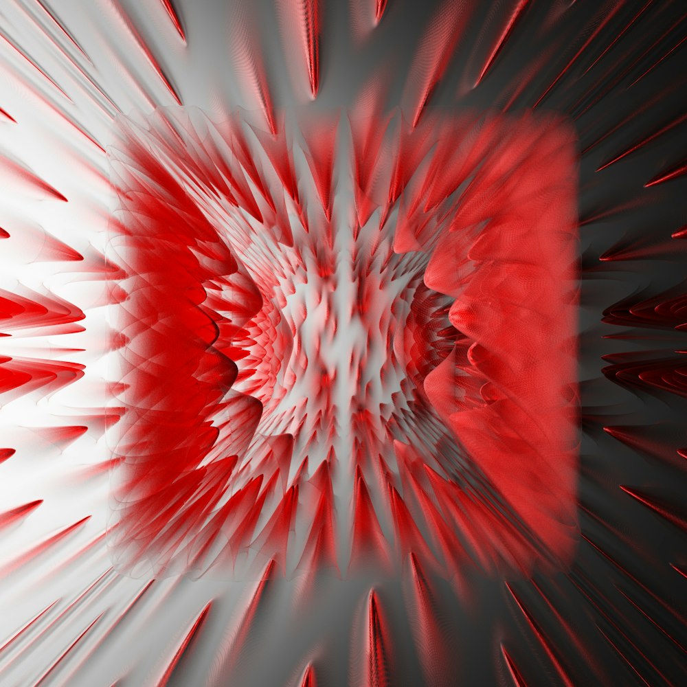 a red and white abstract background with a red center
