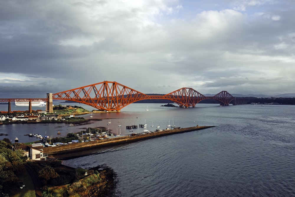 a large bridge over a large body of water