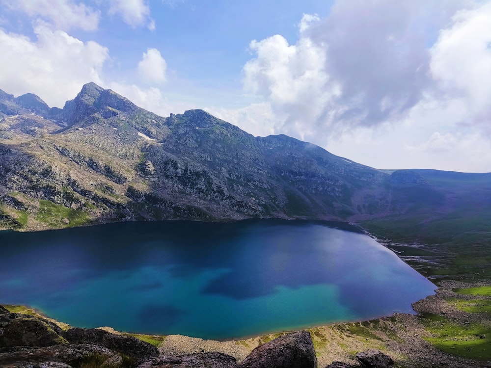 a large body of water surrounded by mountains