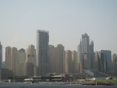 Modern city skyline with high-rise buildings representing property assets.