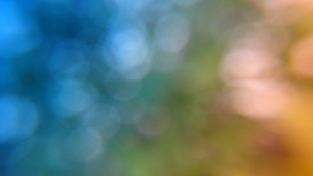 a blurry photo of a blue, yellow, and green background