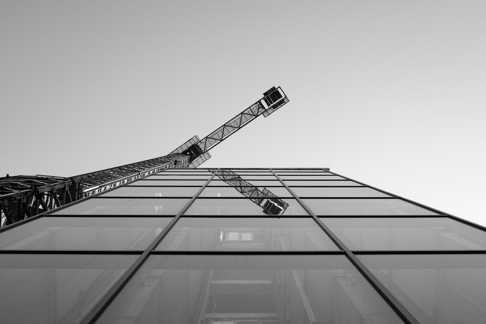 looking up at the top of a tall building