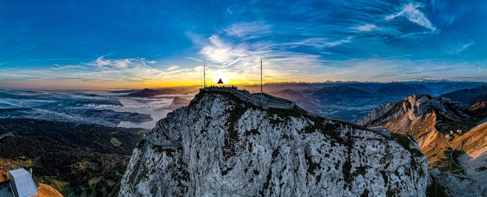 a person standing on top of a mountain