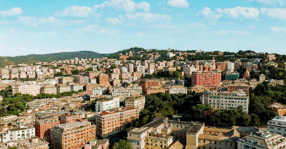 a view of a city with lots of tall buildings