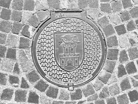 Close-up of technical drawings showing sewer manhole details