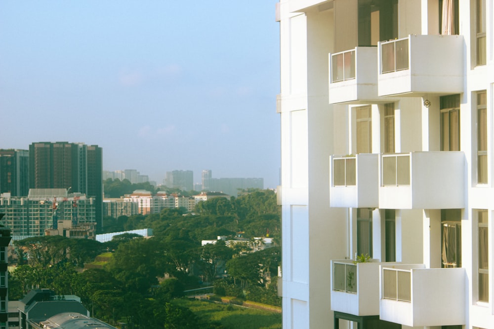 a view of a city from a high rise building