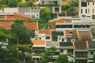 A modern housing development blending with traditional English architecture.