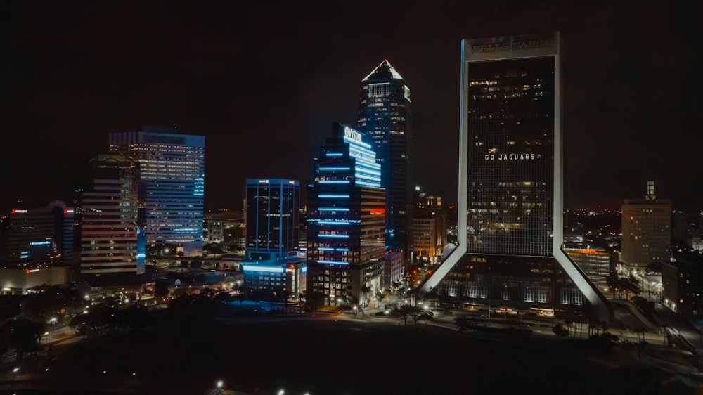 a view of a city at night with a lot of lights