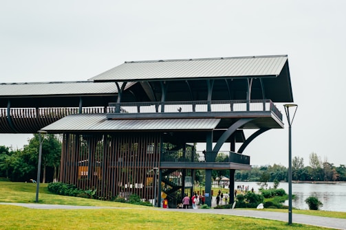 Elegant public pavilion featuring flowing curves and open communal spaces.