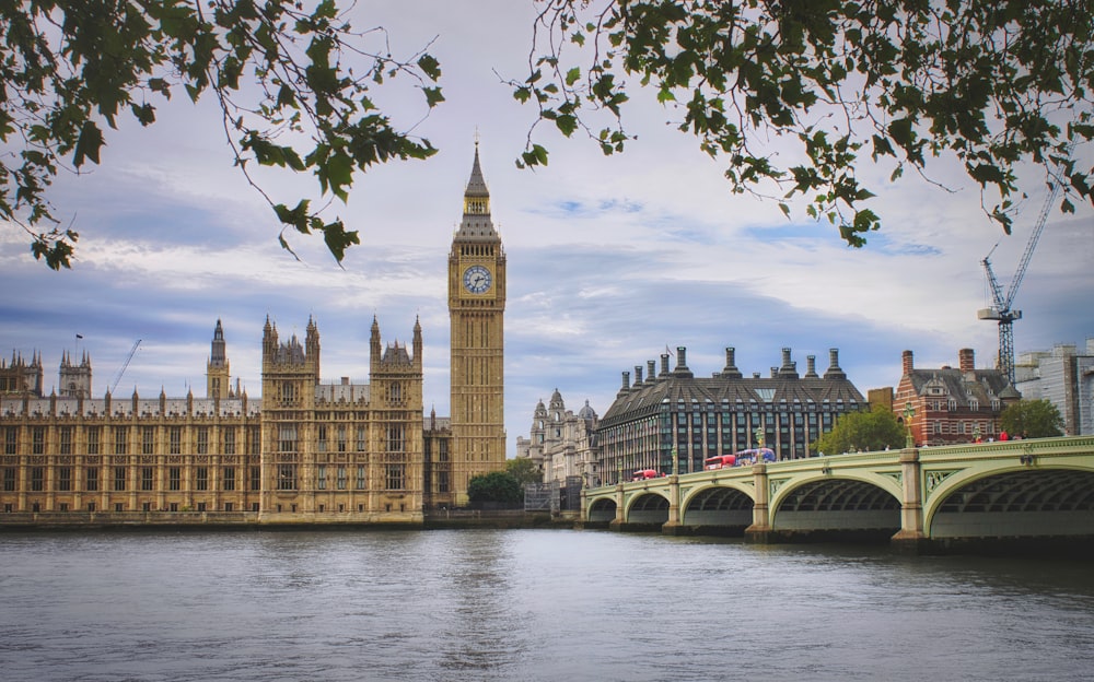 the big ben clock tower towering over the city of london