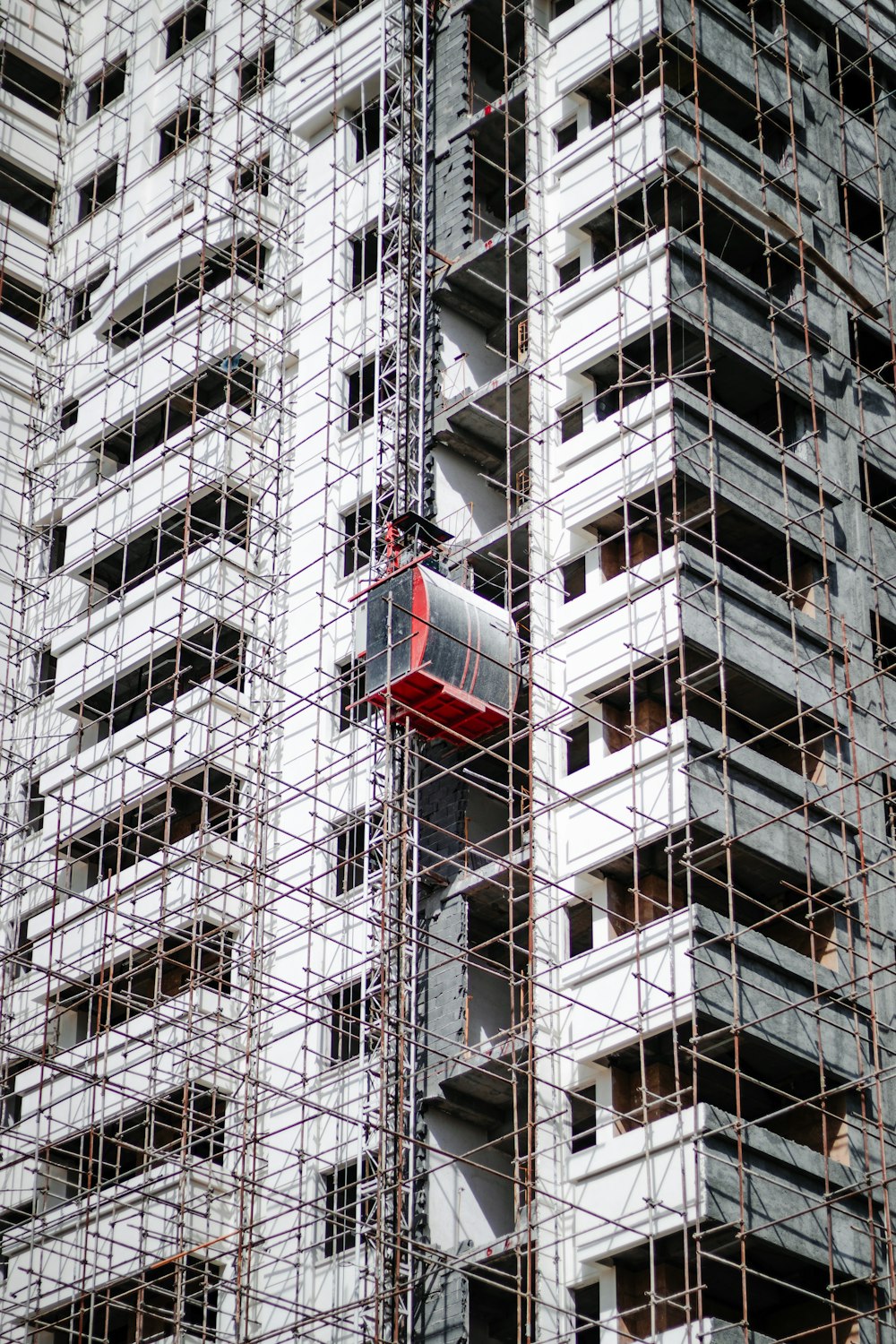 a building under construction with scaffolding around it