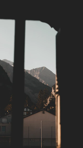 Sunset view of the mountain-facing private suite balcony at Valleluz.