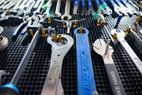 Close-up of a customer happily selecting tools from a neatly arranged Don Ferre display.