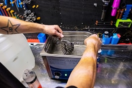 A technician using advanced cleaning equipment.