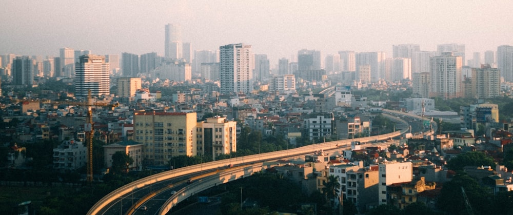 a view of a city from a high viewpoint