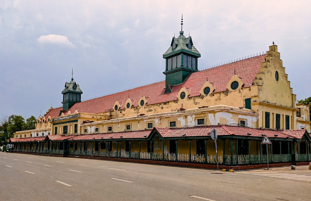 a large building with a clock tower on top of it