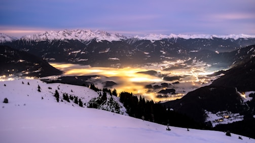 A stunning fine art photograph showcasing light in a dark winter landscape.