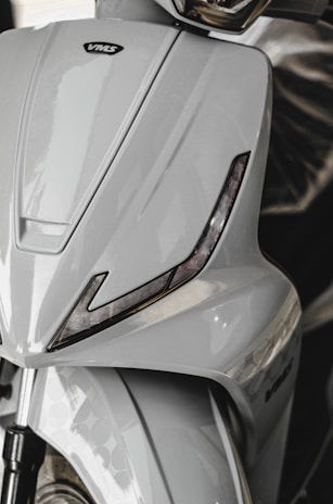 A close-up of an electric scooter's innovative design features.