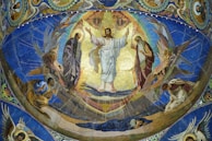 Close-up of the Divine Mercy image, highlighting the rays of mercy.