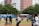 A group of students working on a drone project together.