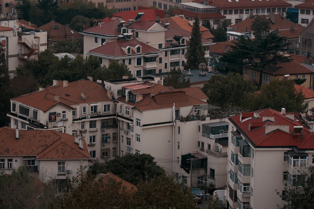 a city with lots of houses and trees