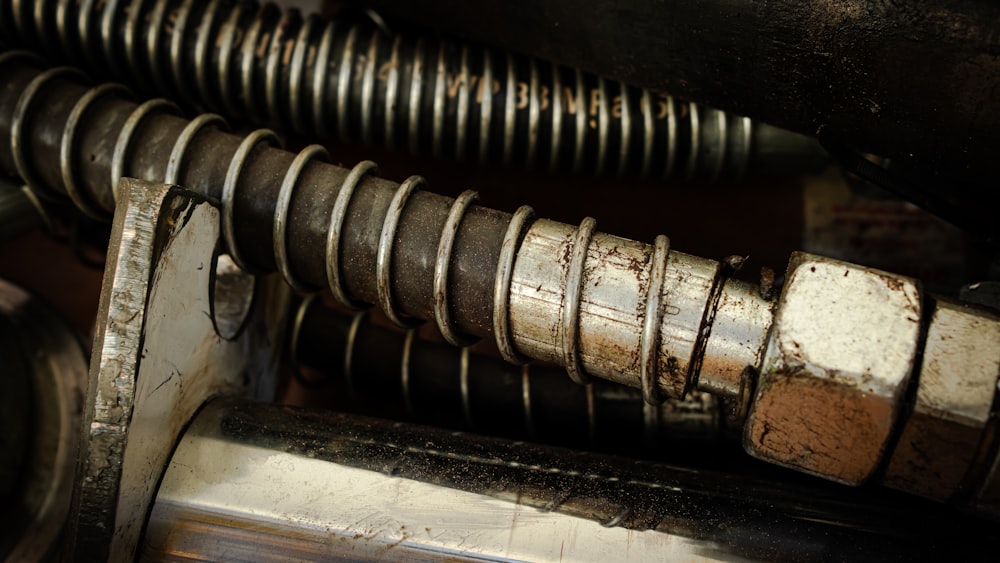 a close up of a metal object with a lot of rust on it