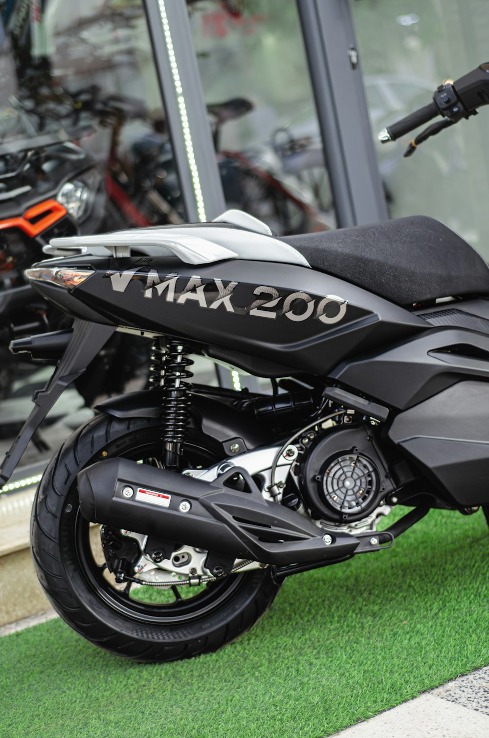 a motorcycle parked in front of a building