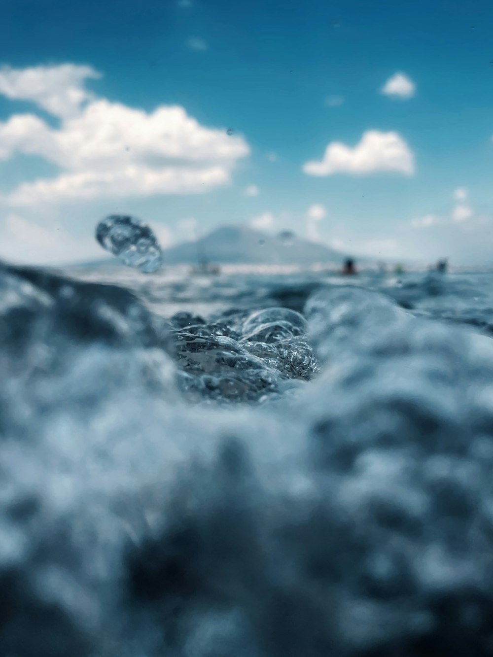 a view of the ocean from the surface of the water