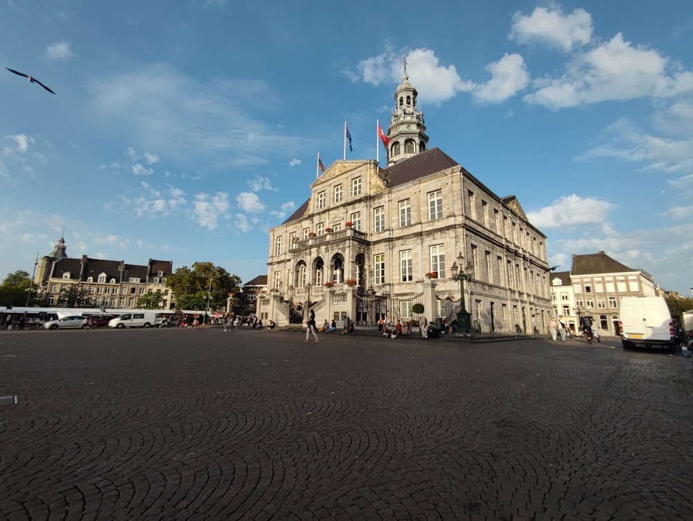 a large building with a clock tower on top of it