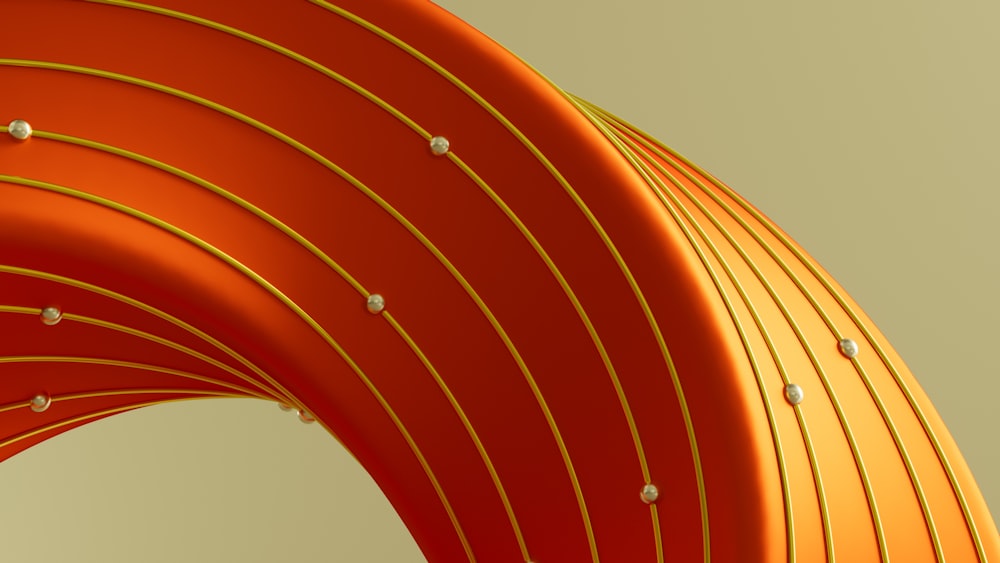 an abstract image of a curved orange object