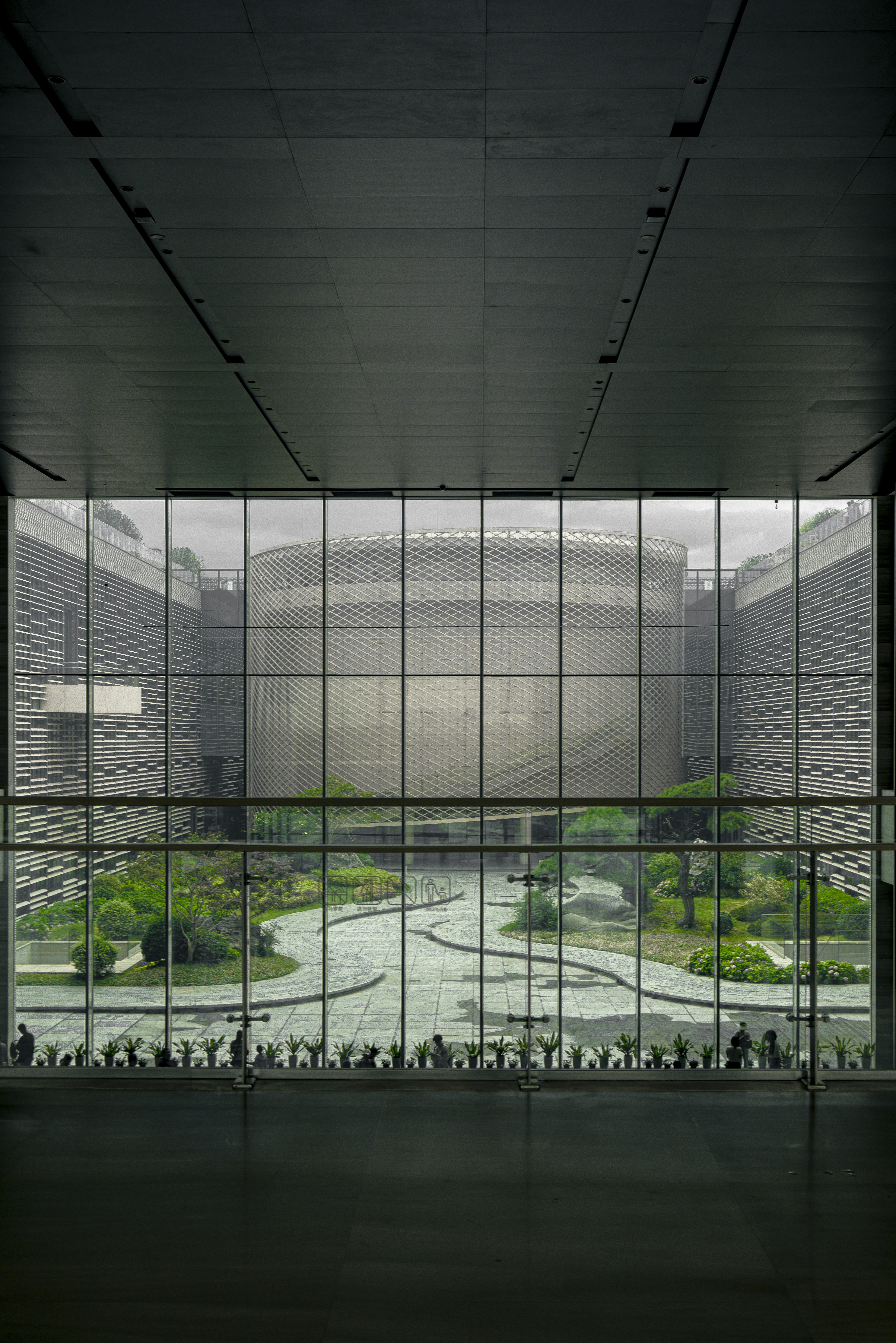 A view of a building through a glass window photo – Free Yangzhou Image ...