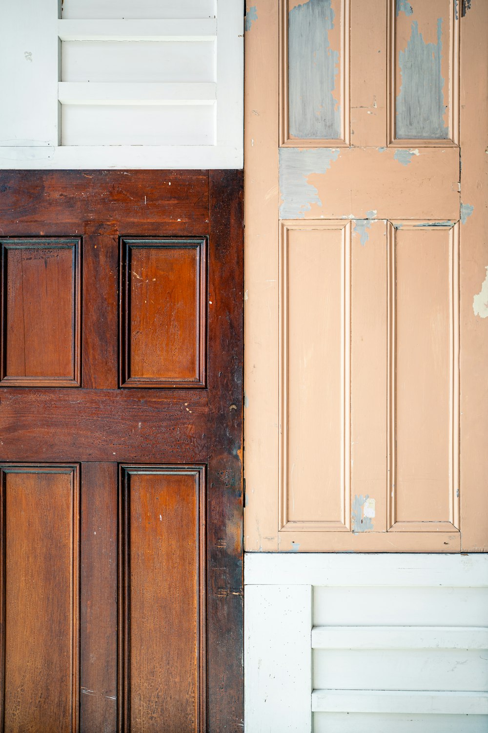 a close up of a door and a wall