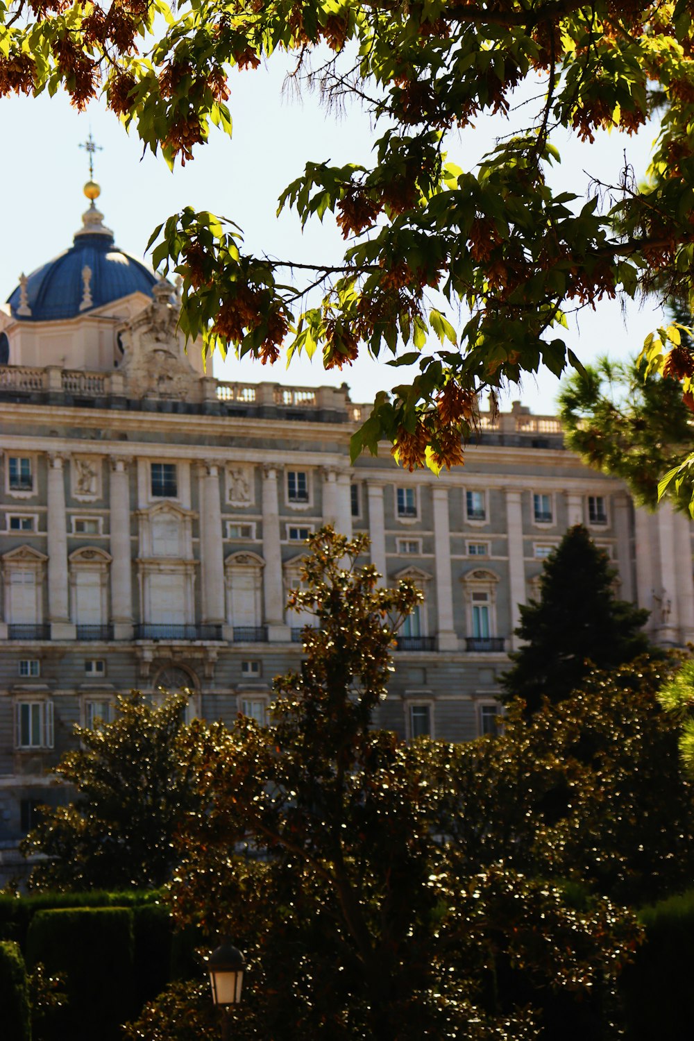 a large building with a clock on the top of it