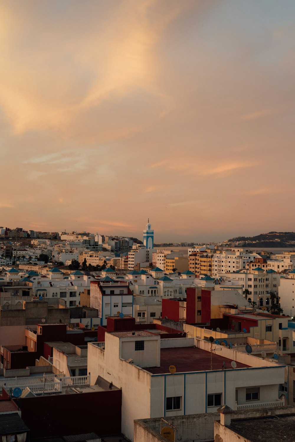 a view of a city from a rooftop