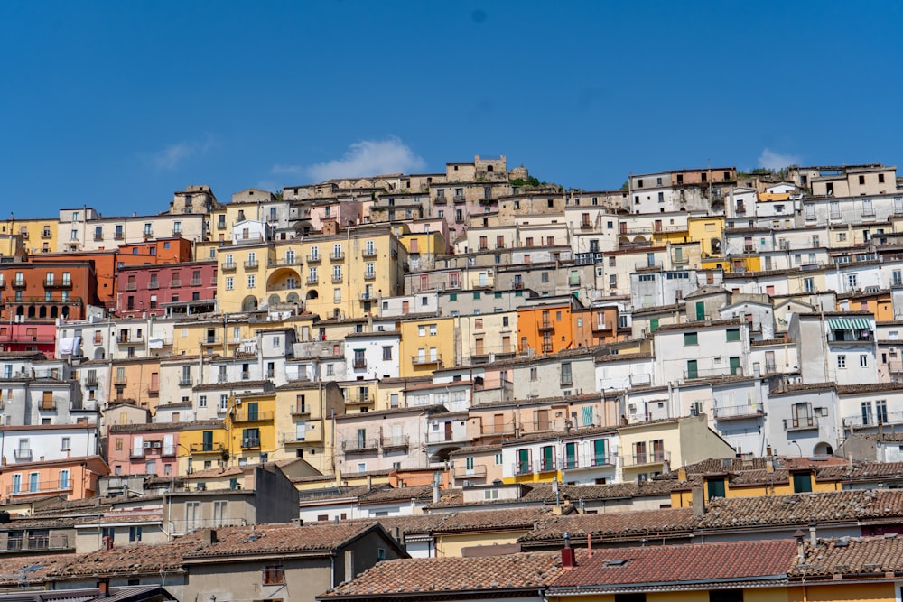 a city with lots of buildings on top of it