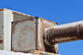 Before and after comparison of duct cleaning results.