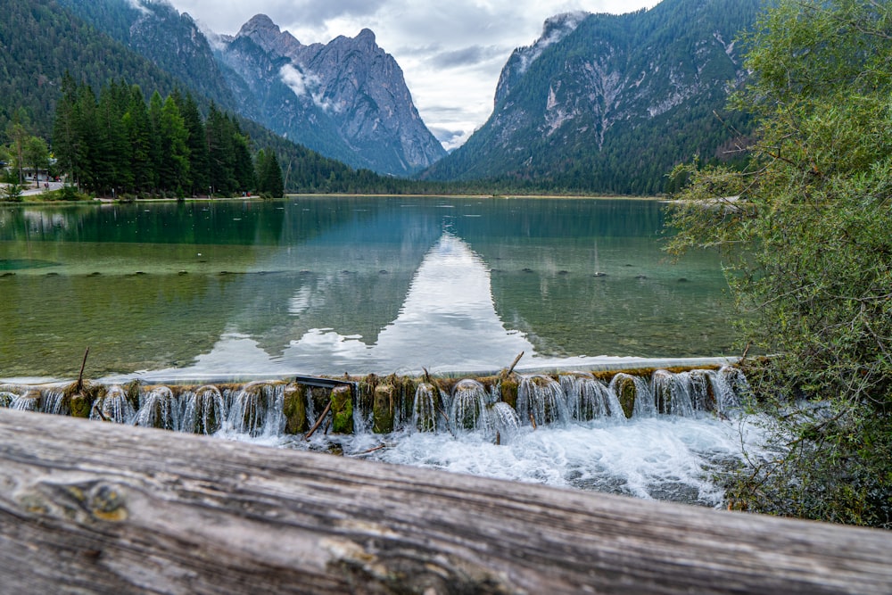 a large body of water surrounded by mountains