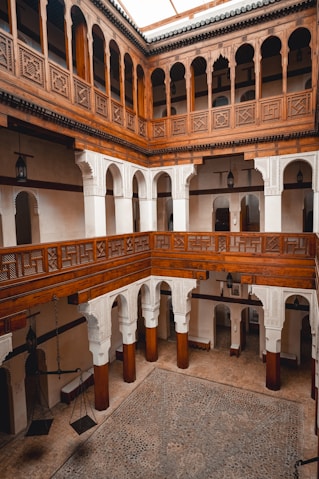 a large building with a clock on the wall