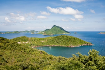 a small island in the middle of a large body of water