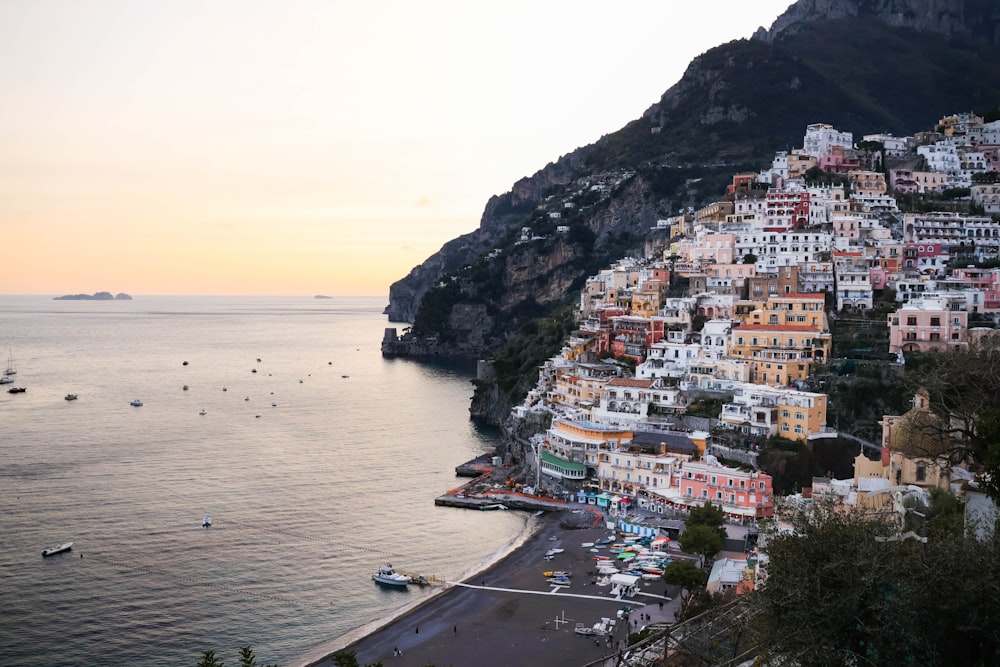 a view of a town on the edge of a cliff