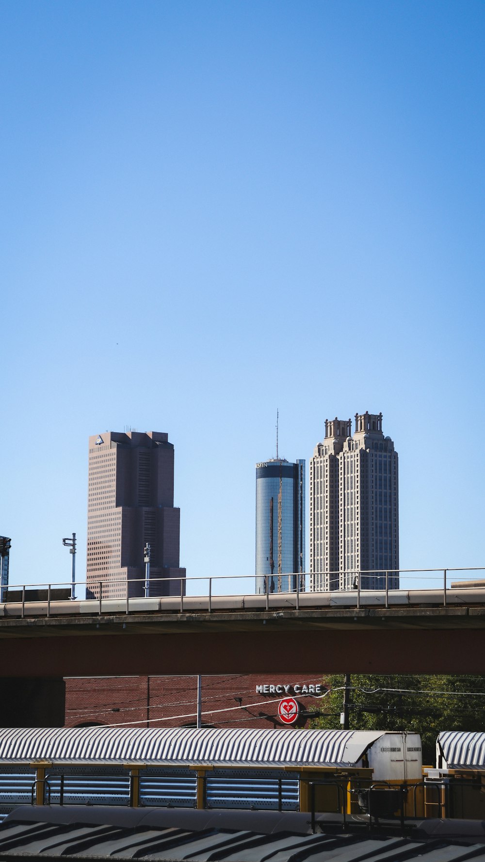 a view of a city from across the street