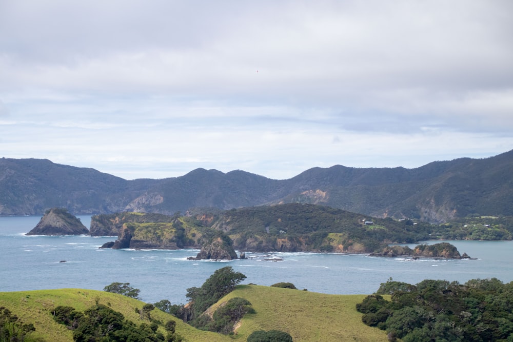 a large body of water surrounded by mountains