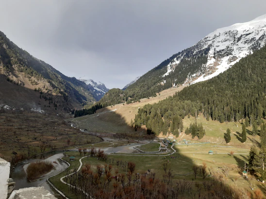 A serene Himalayan valley showcasing rich biodiversity and traditional landscapes.