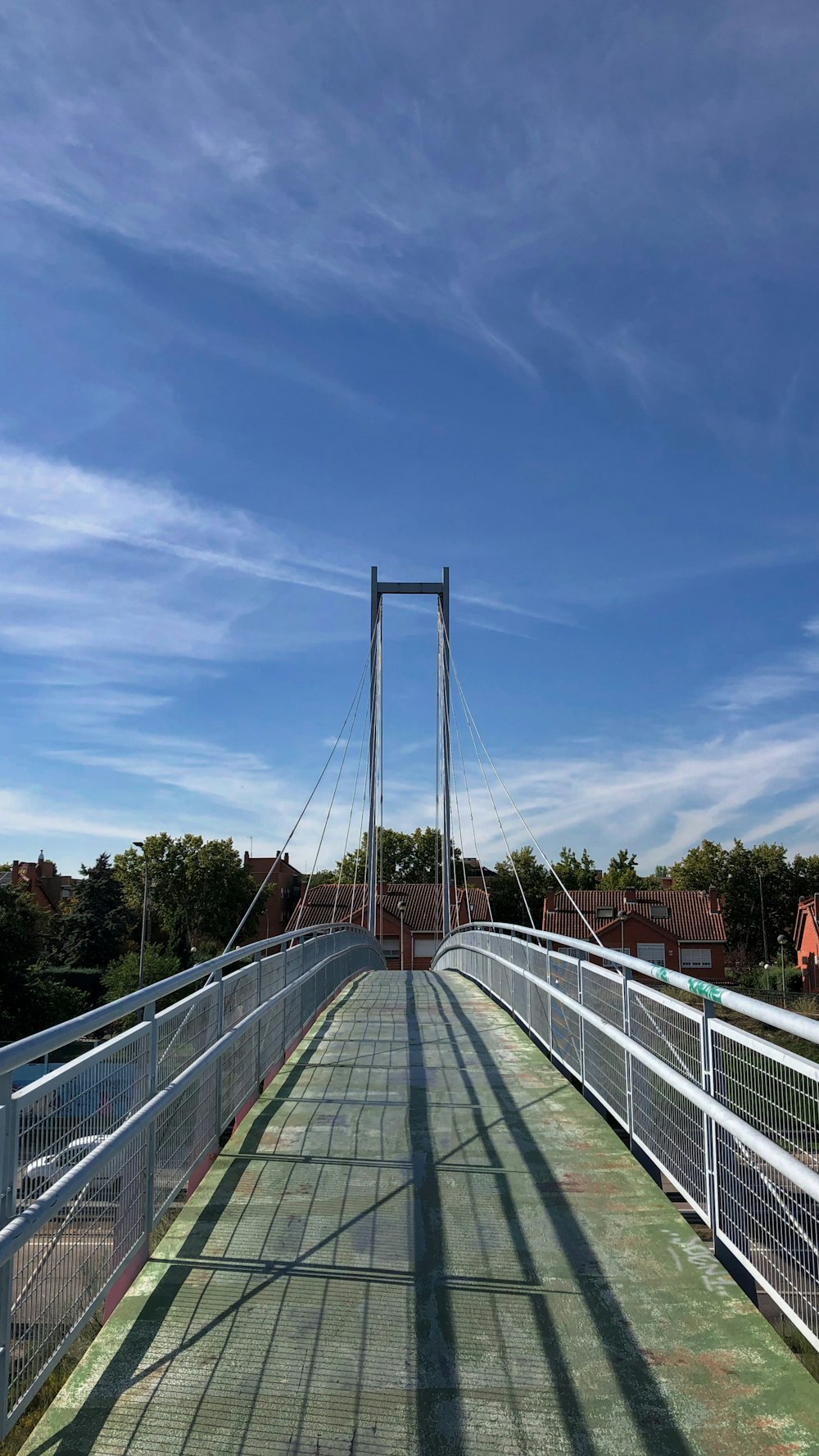a view of a bridge with a sky background