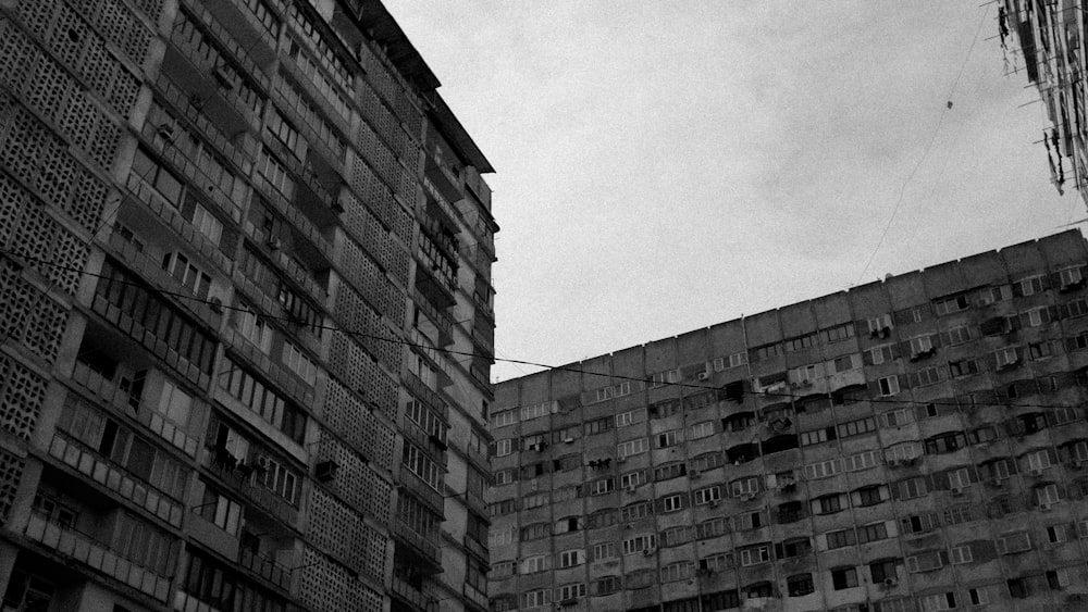 a black and white photo of an old building