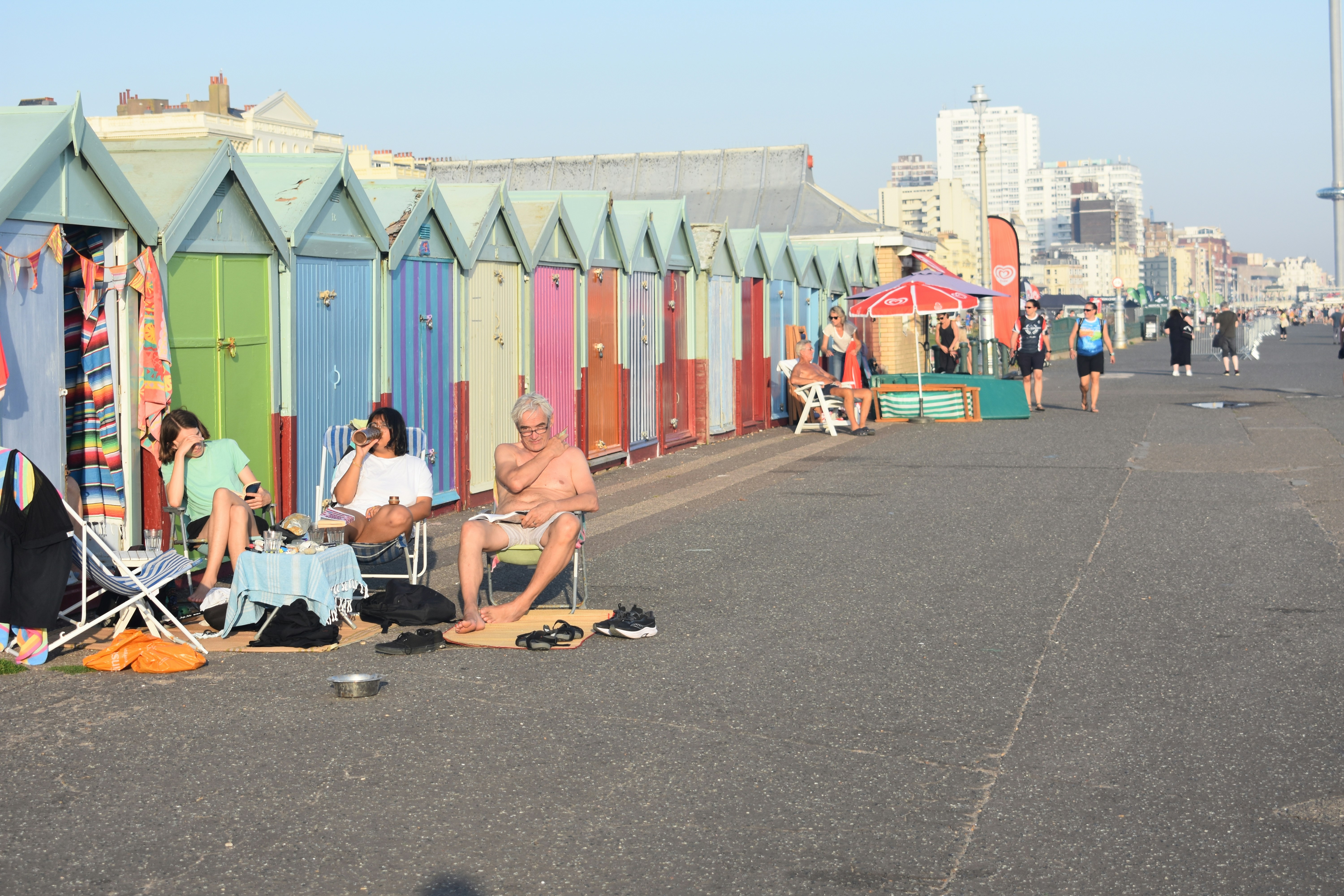 Beach huts on Brighton promenade.