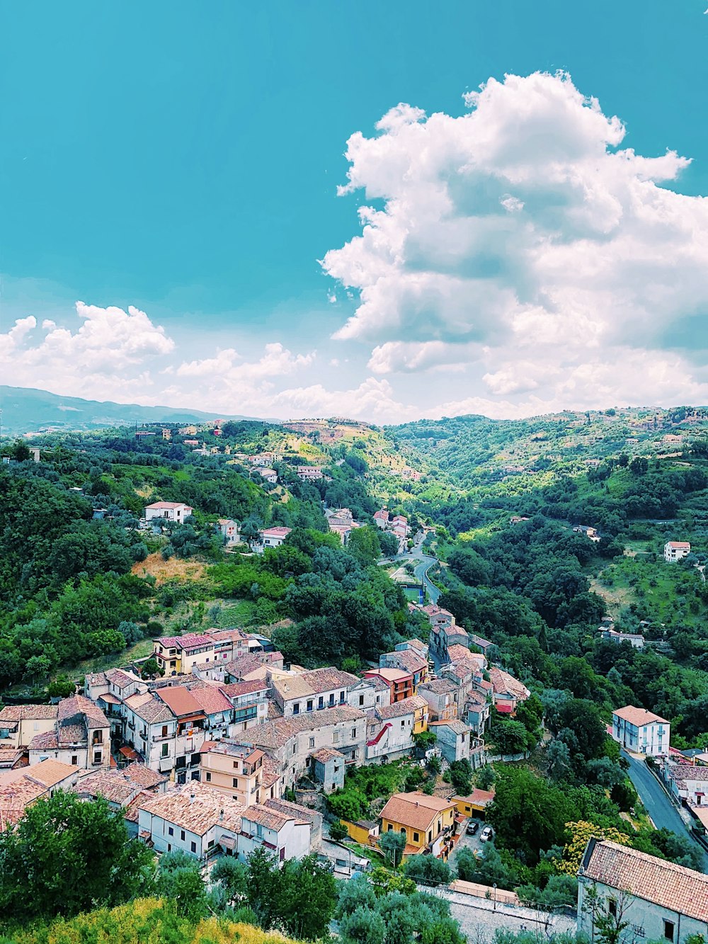 a small village in the middle of a valley