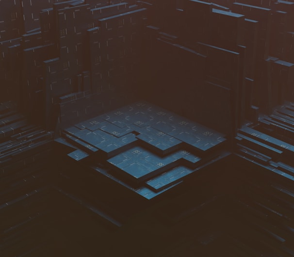 A futuristic digital landscape representing online business.